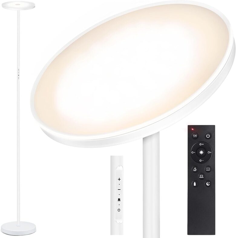 OUTON LED stāvlampa, 30 W/3000 lm, regulējama, balta