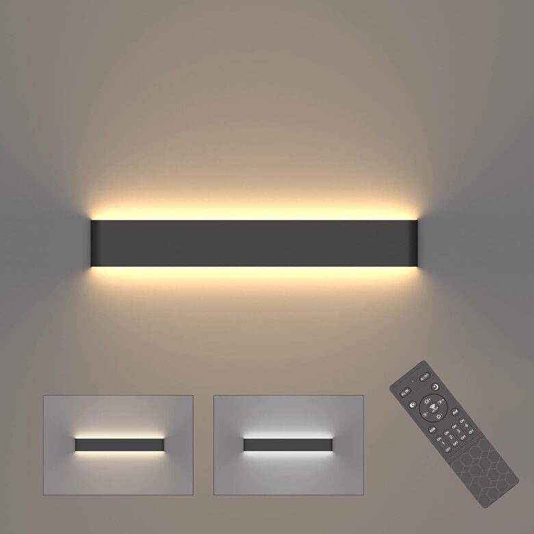 Klighten LED sienas lampa ar regulējamu gaismas spilgtumu iekštelpām un tālvadības pulti