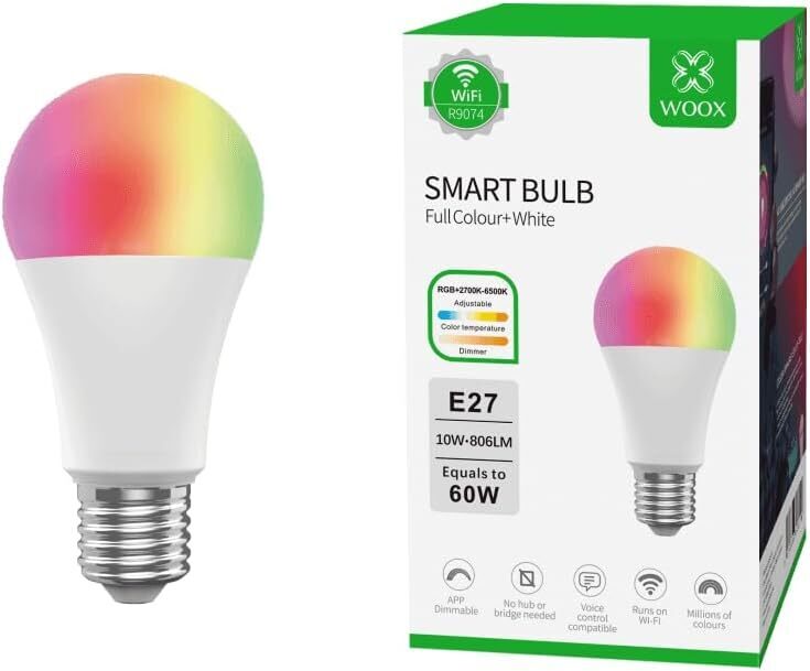LED spuldze E27 806lm WiFi balss vadība Alexa, balta