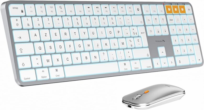 ProtoArc KM100-A bezvadu tastatūra-pele Mac Retro apgaismota