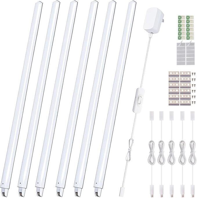  LED zemskapja apgaismojums, 6gab x 31 cm, 6000K balta gaisma