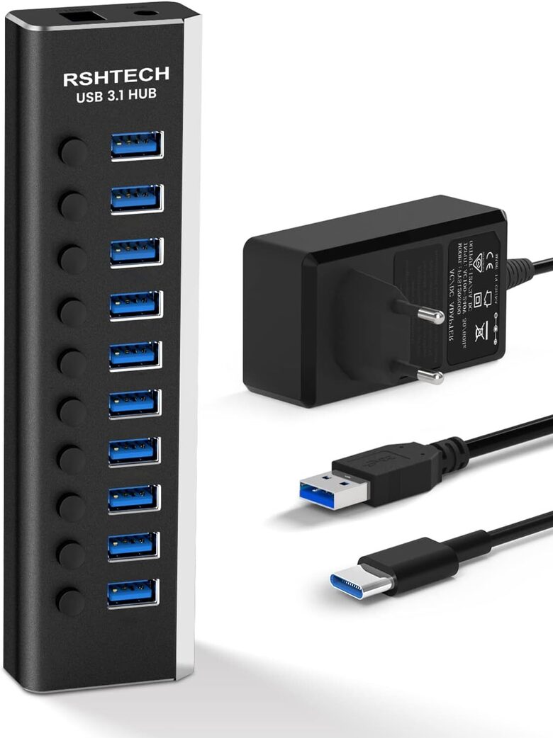 USB 3.1 centrmezgls ar barošanas bloku 36 W 
