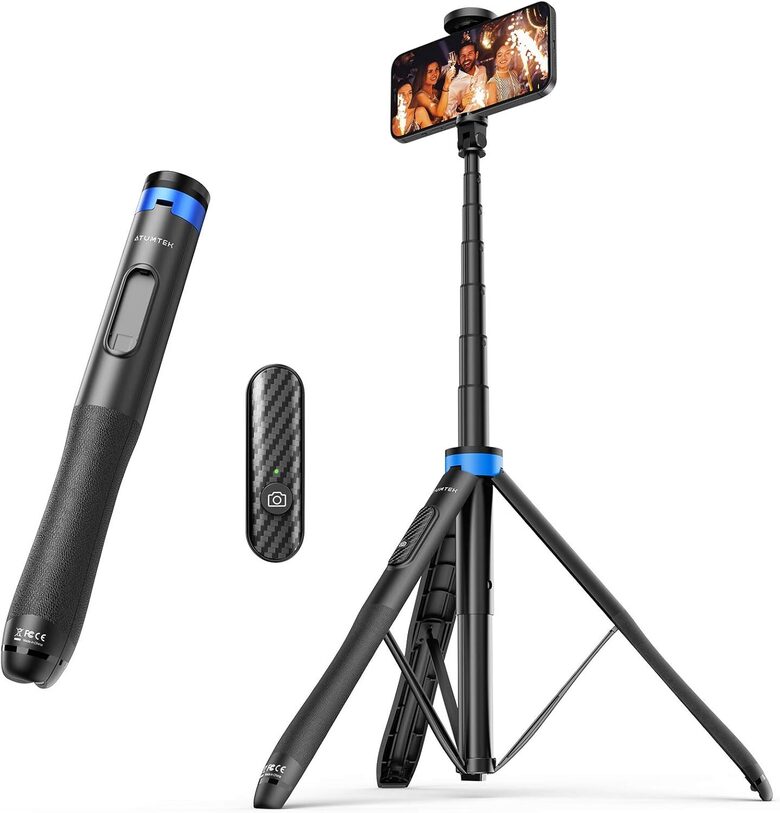 130 cm selfiju nūja/viedtālruņa statīvs ar Bluetooth tālvadības slēdzi 