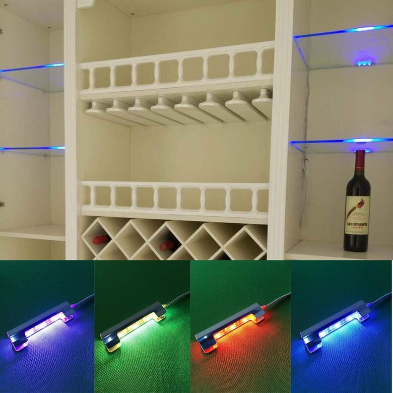 AIBOO LED RGB apgaismojuma komplekts stiklam 8mm ar tālvadības pulti, 8 gabali