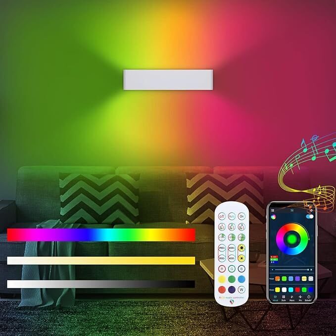 Smart RGB aptumšojama LED sienas lampa
