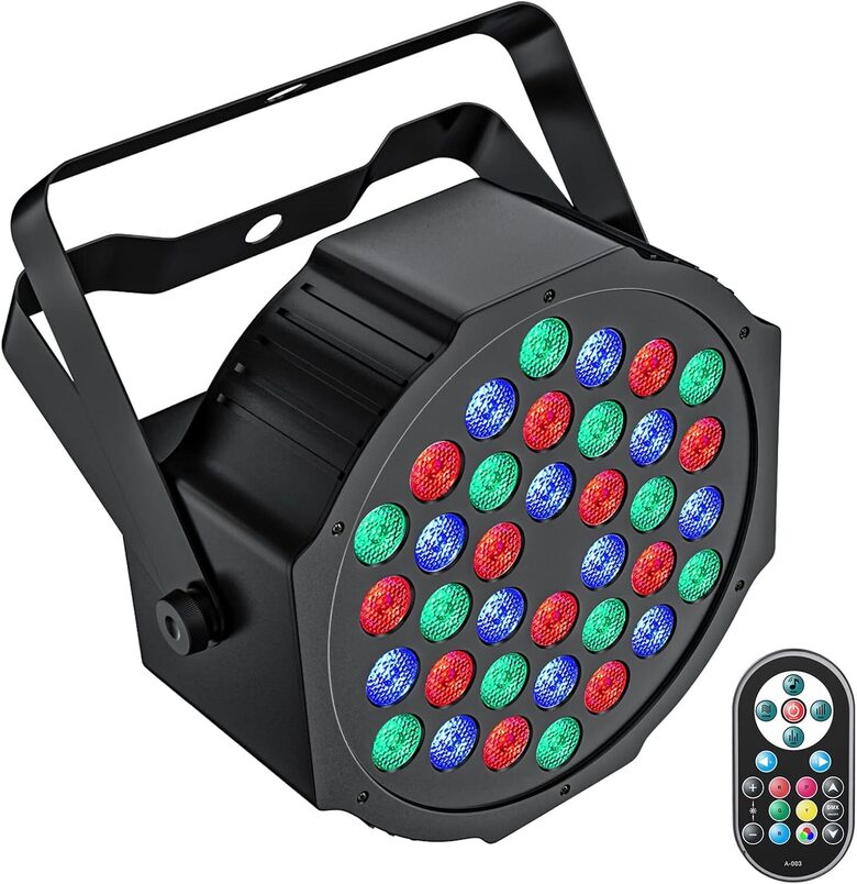 RGB LED prožektors, 72 W, ar tālvadības pulti un DMX