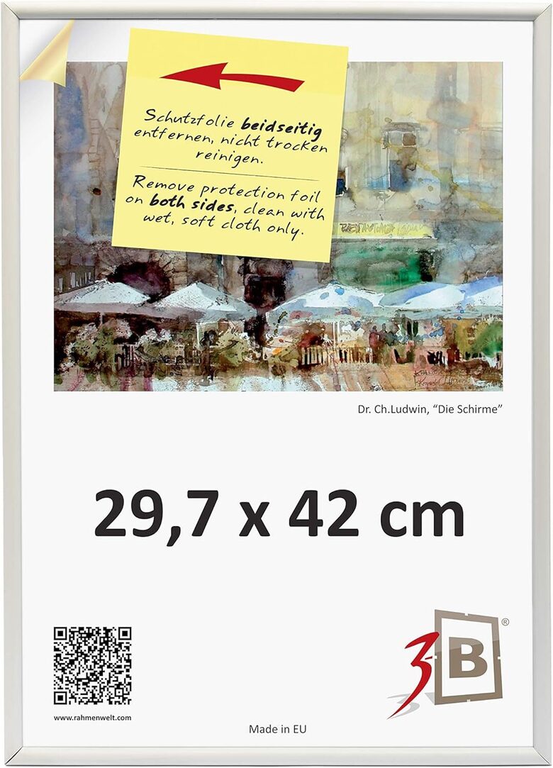 Balts plastmasas foto rāmis 29,7 x 42 cm (A3)
