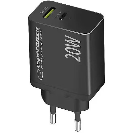 Esperanza EZC105K tīkla lādētājs 20W melns