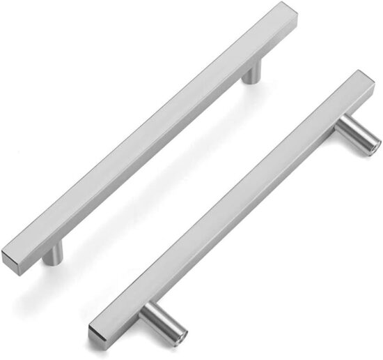 5 kvadrātveida atvilktņu/skapīšu durvju rokturu komplekts