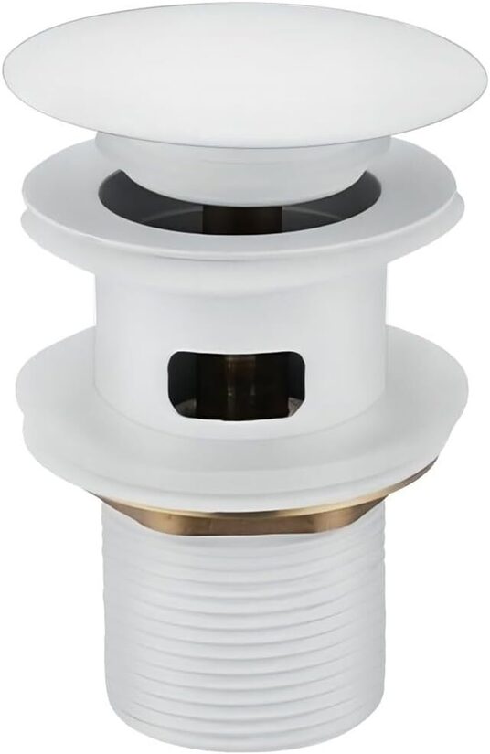 Notekas armatūra izlietnēm ar pārplūdi, balta