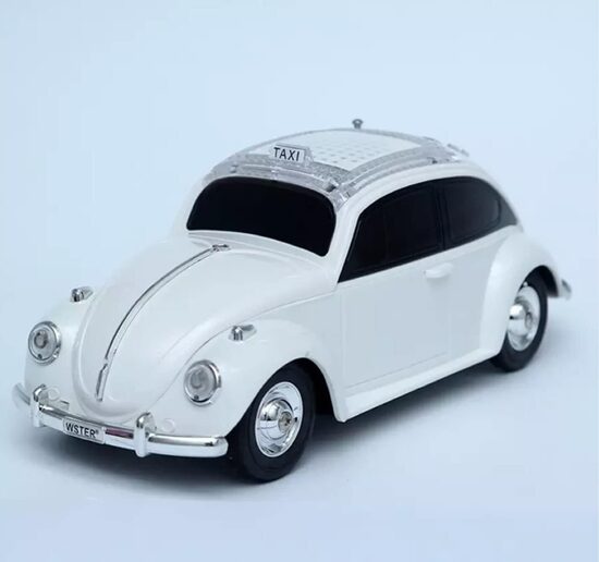 Volkswagen Beetle bezvadu Bluetooth skaļrunis ar radio, balta