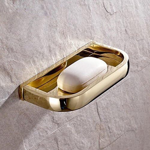 Pie sienas stiprināms misiņa ziepju trauks, zelta krāsā