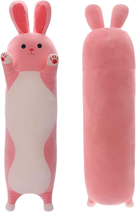 Truša garais plīša spilvens, 90 cm, rozā