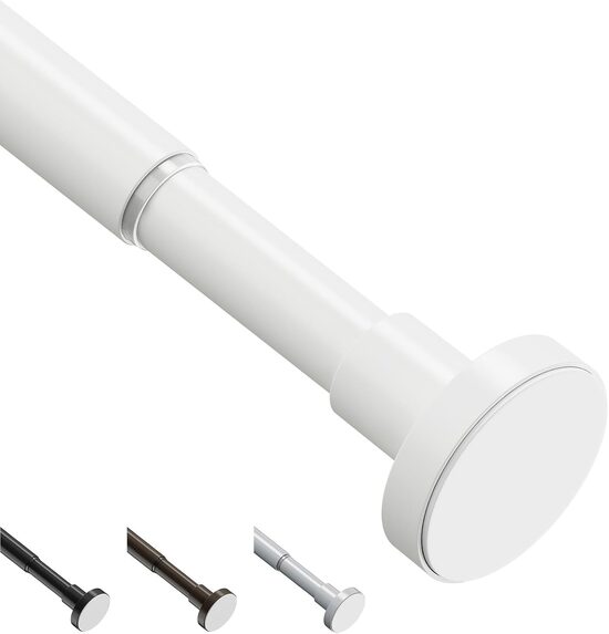 Teleskopisks aizkaru stienis, regulējams 48–226 cm, balts