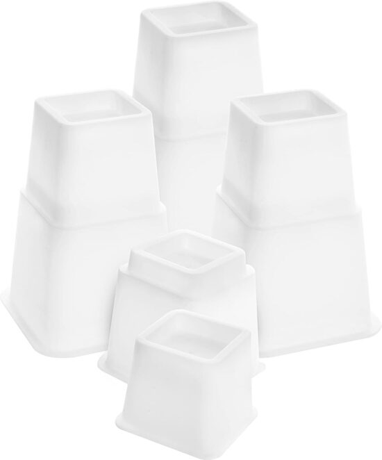 8 regulējami mēbeļu pacēlāji, balti