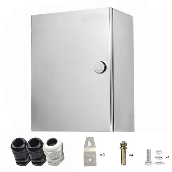 CHENGPI āra elektrības sadales kārba, ūdensizturīga, nerūsējošā tērauda, 40 x 30 x 16 cm