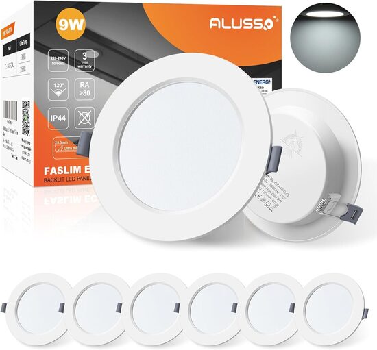 LED iebūvējamie griestu gaismekļi 9W 6gab 