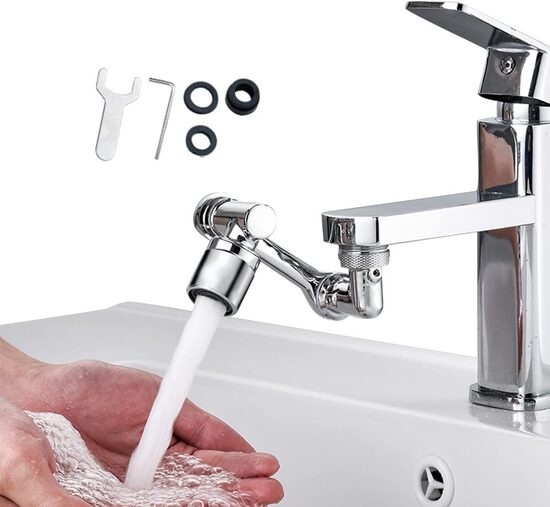 Grozāms jaucējkrāna pagarinātājs, 360° rotējošs aerators