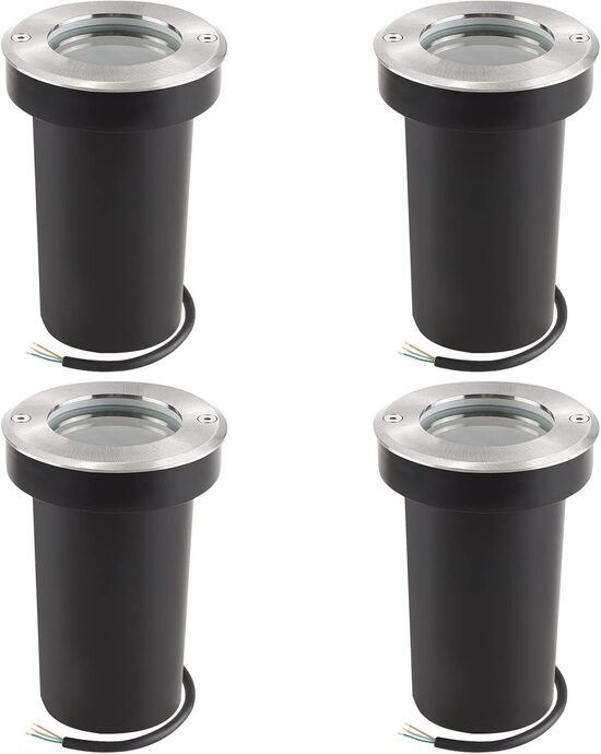 Iebūvējams prožektors, grozāms LED GU10 IP67, apaļi, 4 gabali