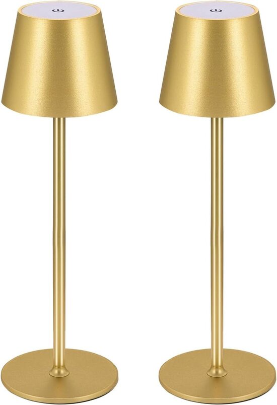 2 uzlādējamu galda lampu komplekts ar regulējamu darbību