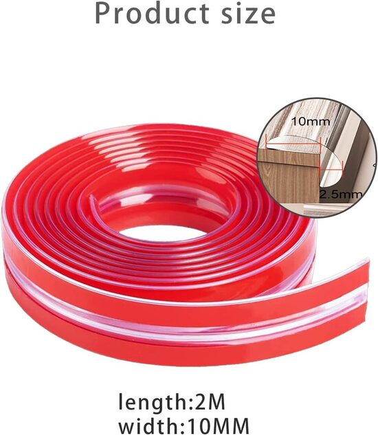 10 mm caurspīdīga malu aizsardzības lenta, 2 m