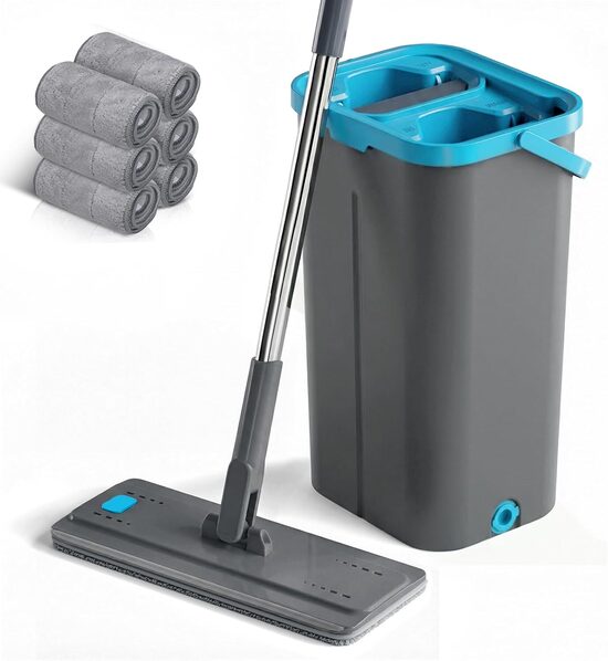 Grīdas mopa un spaiņa komplekts ar izspiedēju