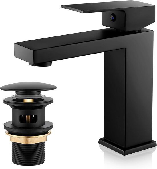 Izlietnes jaucējkrāns ar pop-up noteces vārstu 