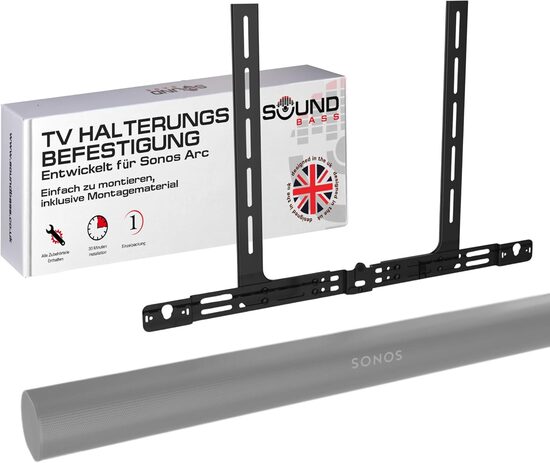 Soundbass stiprinājums, melns, saderīgs ar Sonos Arc un Arc Ultra TV stiprinājuma kronšteinu