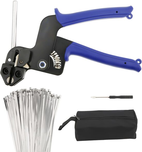 Kabeļu saišu pistole ar 100 nerūsējošā tērauda saitēm