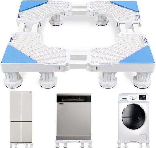Veļas mazgājamās mašīnas pamatne, regulējama 45-68 cm, balta