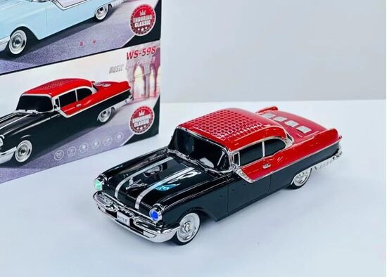 Pontiac auto formas bezvadu Bluetooth skaļrunis ar radio, melns/sarkans 