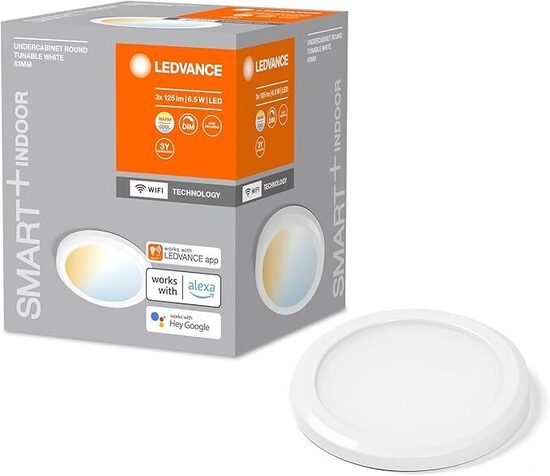 LEDVANCE SMART+ WiFi zemskapīša apgaismojums, apaļš, balts, 6,5 W, 375 lm, 83 mm, 3 gab.
