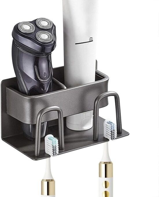 Pie sienas stiprināms turētājs zobu birstēm/pastai/skuveklim