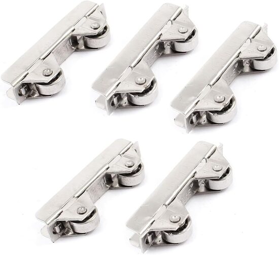 Bīdāmo stikla durvju rullīši mēbelēm, 5 gab