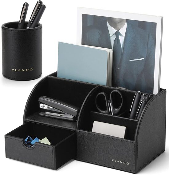 Elegants rakstāmgalda organizatora komplekts, melns