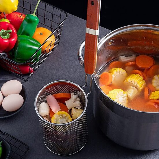 Mikroperforēts nerūsējošā tērauda makaronu sietiņš 