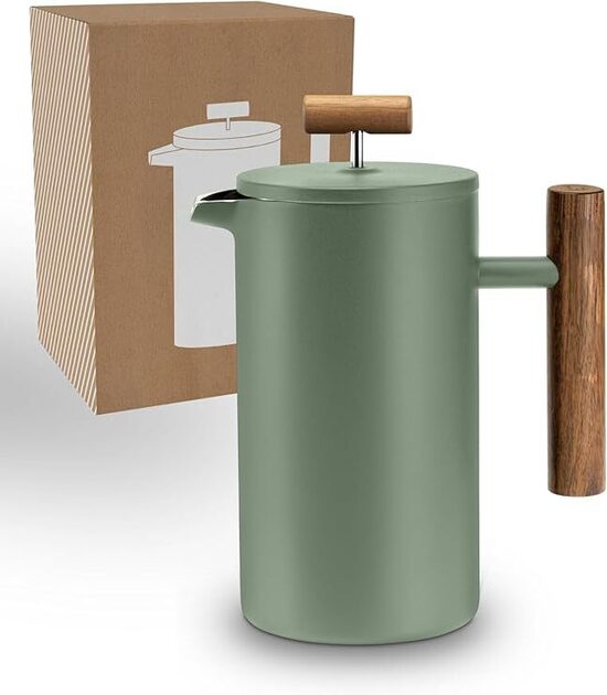 Lambda Coffee® franču prese kafijai, 0,6L sūnu zaļa