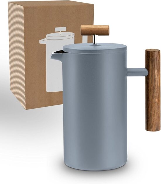 Lambda Coffee® franču prese kafijai, 0,6L, zilpelēka