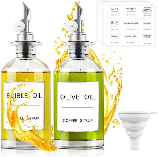 2 stikla eļļas pudeļu komplekts, 350 ml