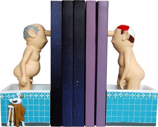 Grāmatu balsti "Vīrieši vannā", 17 cm