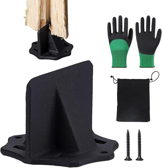 Pārnēsājams malkas skaldītājs ar gumijas cimdiem 