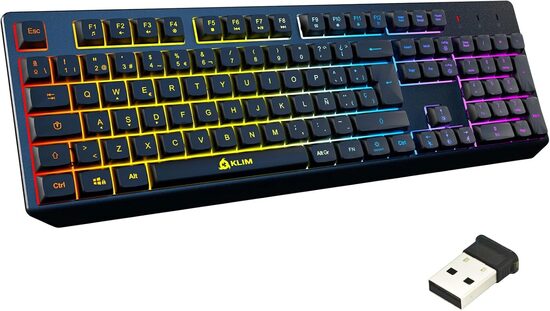 KLIM Chroma Wireless — RGB bezvadu spēļu tastatūra, Melna