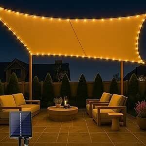 Saules un lietus aizsargs 3x4 m ar LED lampiņām