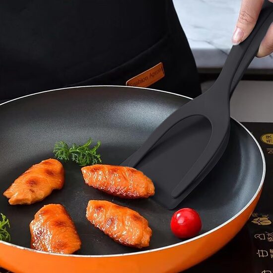 Dubultā lāpstiņa knaibles, palīgs virtuvē, melns