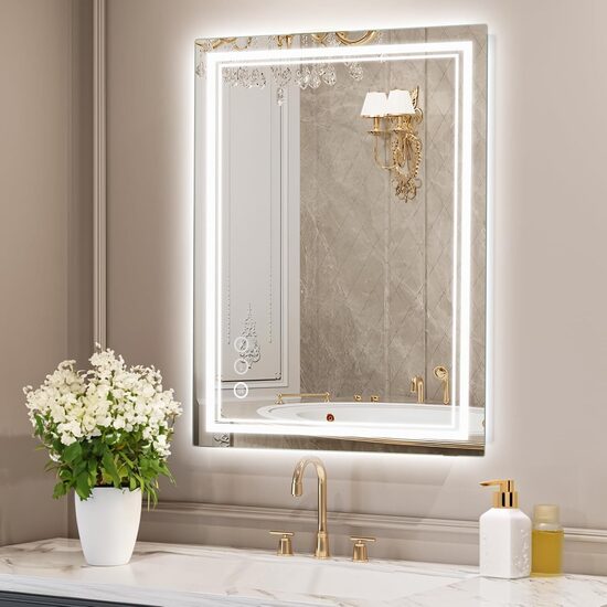 LED vannas istabas spogulis 60 x 80 cm ar pretsvīšanas funkciju 