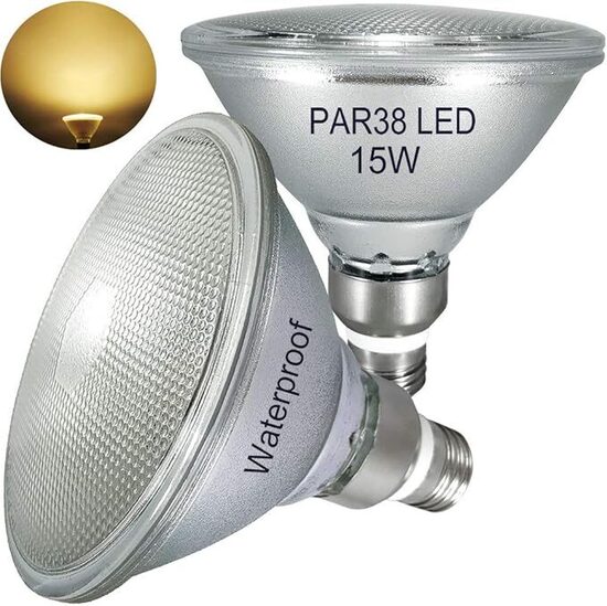 2 gab. 15 W, E27 PAR38 LED silti baltas