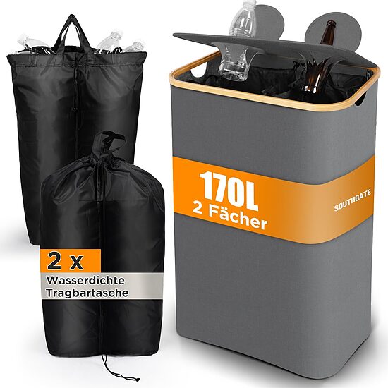 2 nodalījumu depozīta pudeļu konteiners. 170L