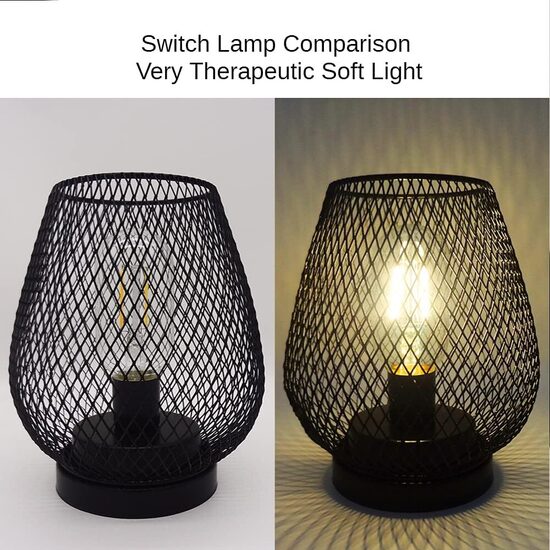 Metāla bezvadu galda lampa, melna