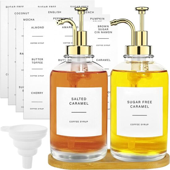 Etiķa, eļļas, sīrupu pudeļu- dozatoru komplekts, 500 ml, 2 gab