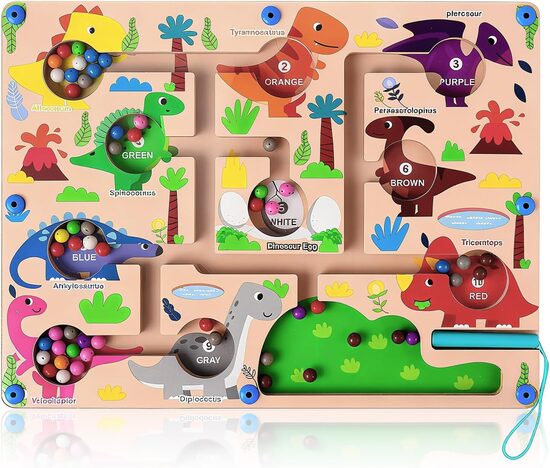 Magnētiskā koka spēle dinozauru labirints